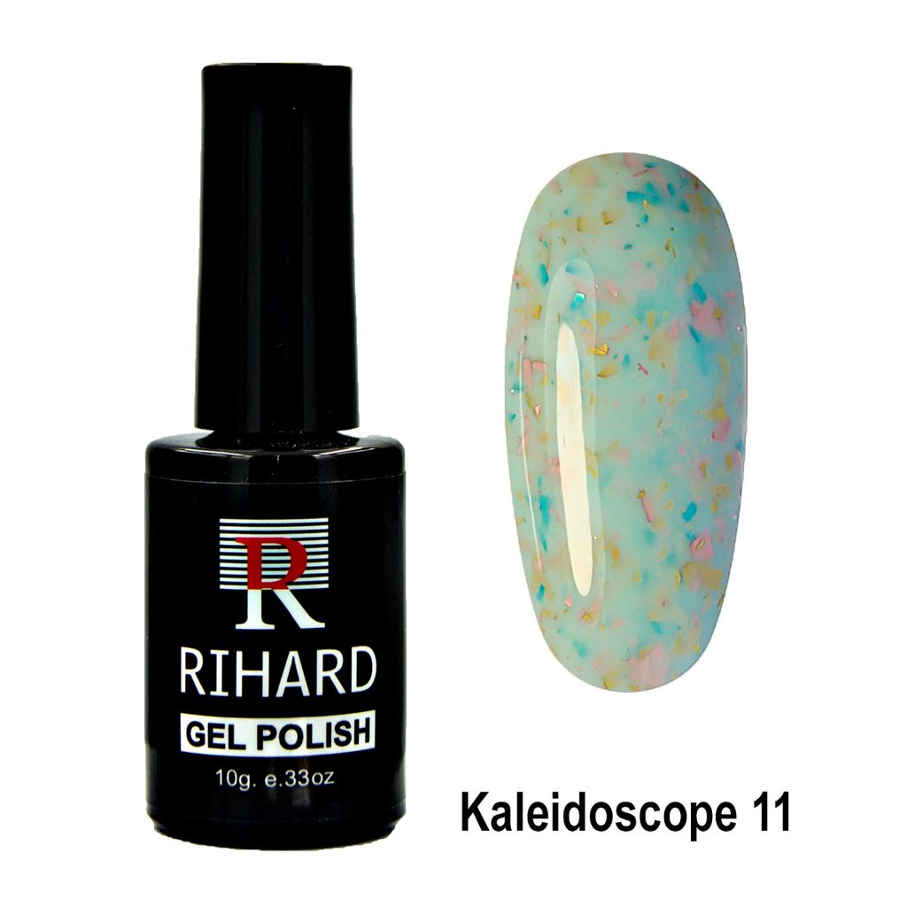 Rihard Gel Polish Kaleidoscope Гель-лак с разноцветными хлопьями, 10 мл №11