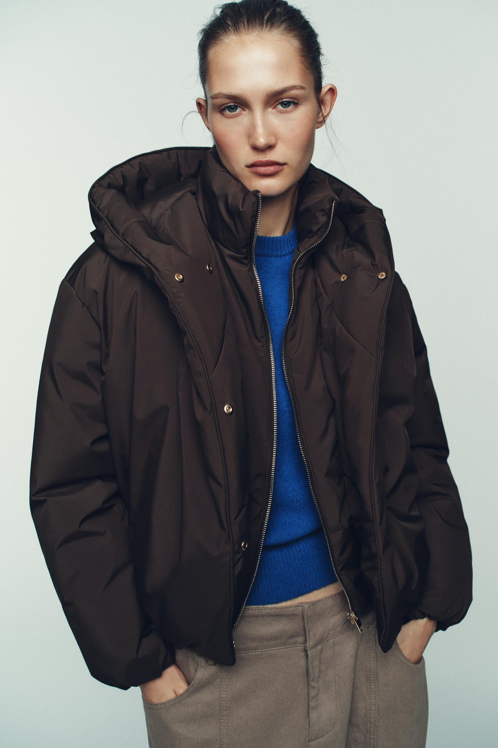 ANORAK ACOLCHADO CAPUCHA WATER REPELLENT WINDPROOF / Marr?n - Zara фото 4