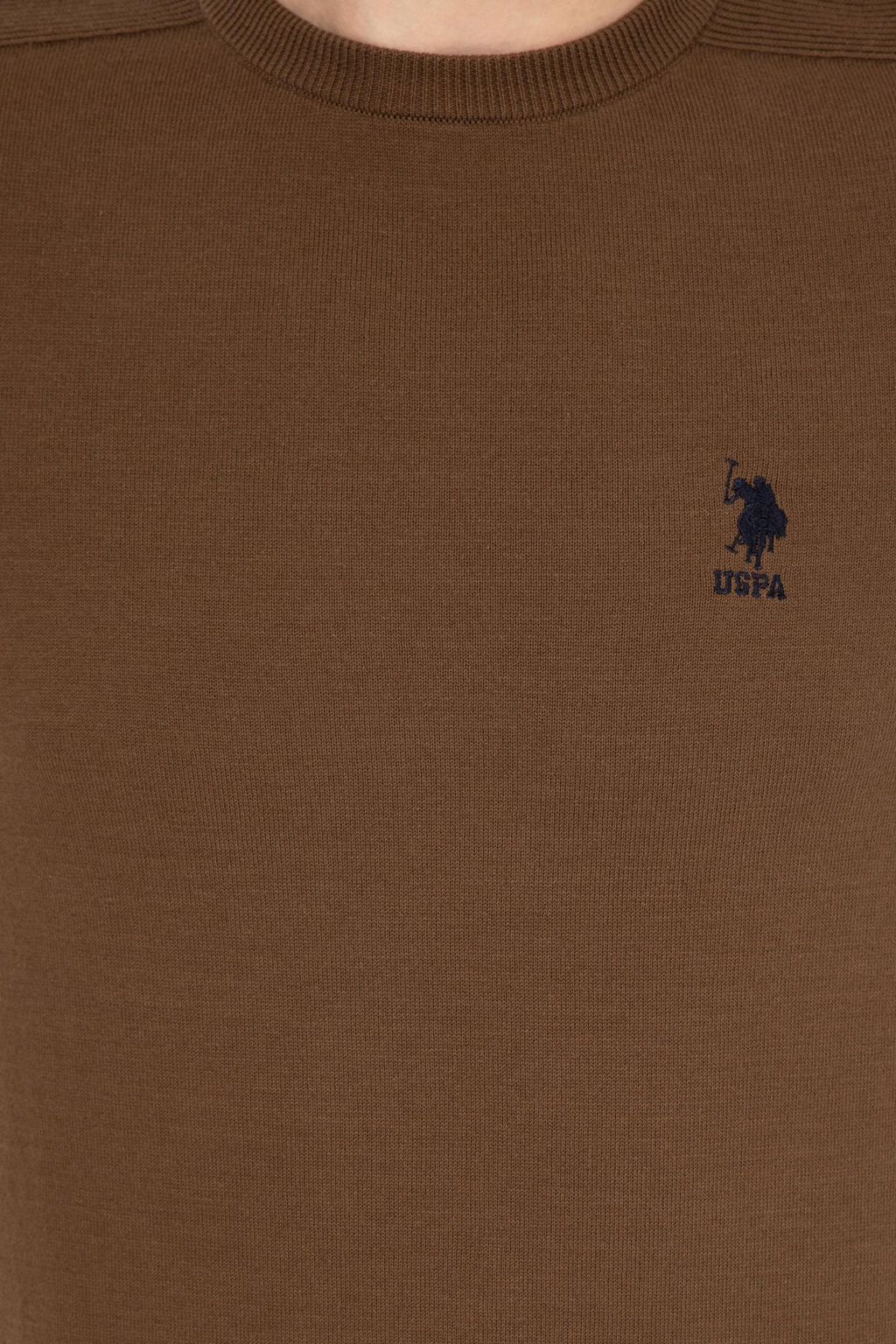 Мужской вязаный свитер кокосового цвета Basic - U.s. polo assn фото 6