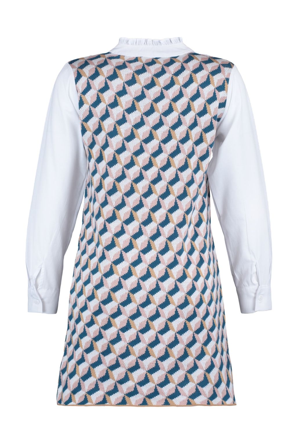 TRENDYOLMILLA Lacivert Mini Triko Gomlek Garni Detayl? Elbise TWOAW22SV0122  фото 14