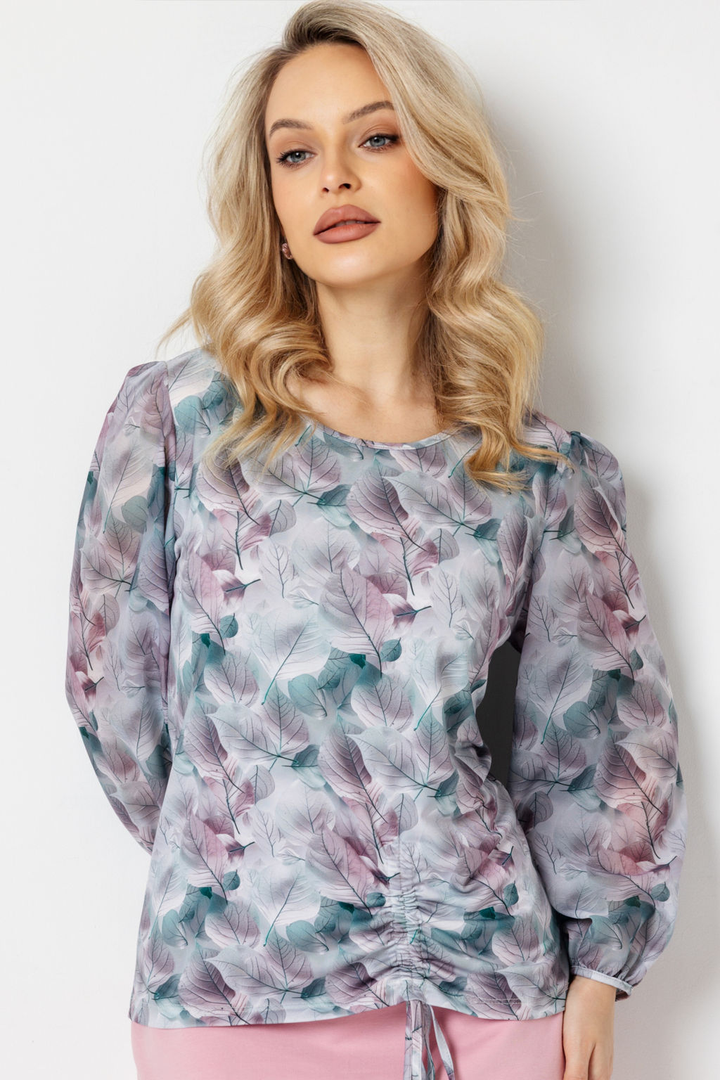 Блузка женская 7021/23/Серый, розовый