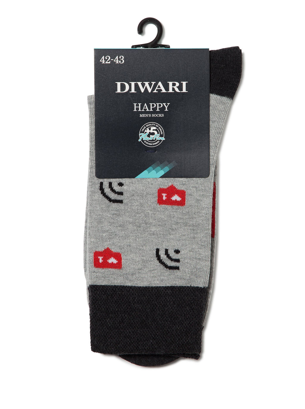 Цена за 2 пары. Носки мужские DIWARI Хлопковые носки HAPPY с рисунками WiFi - Conte elegant фото 2