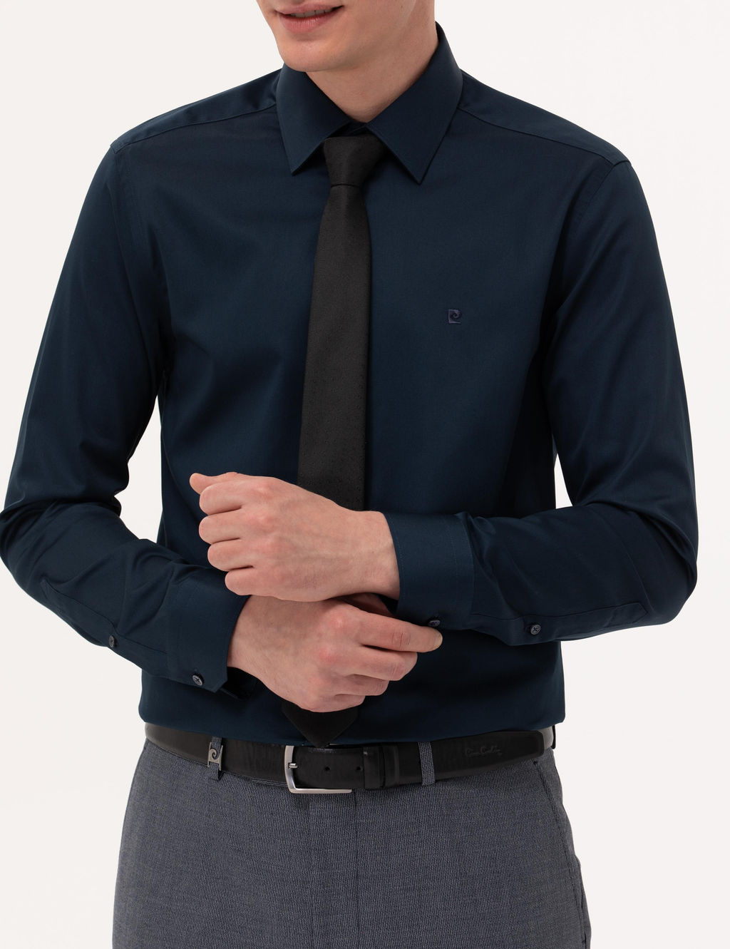 Lacivert Slim Fit Uzun Kollu Klasik G_mlek - Pierre cardin фото 13