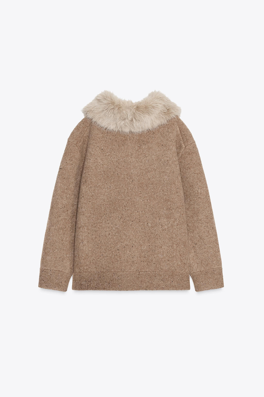 100% WOOL FAUX FUR LAPEL JACKET - Zara фото 6