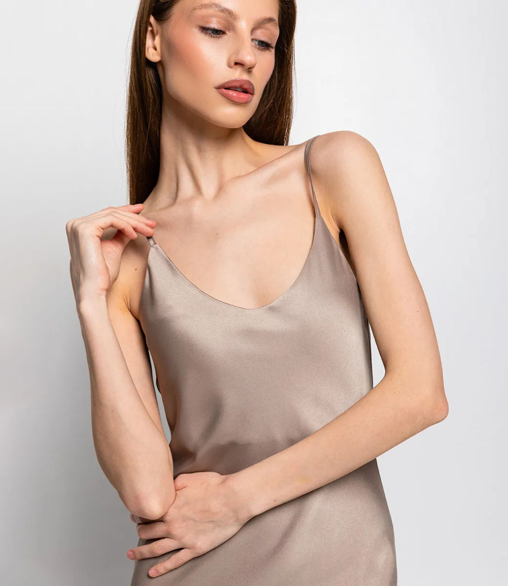 Платье #БШ1989, бежевый