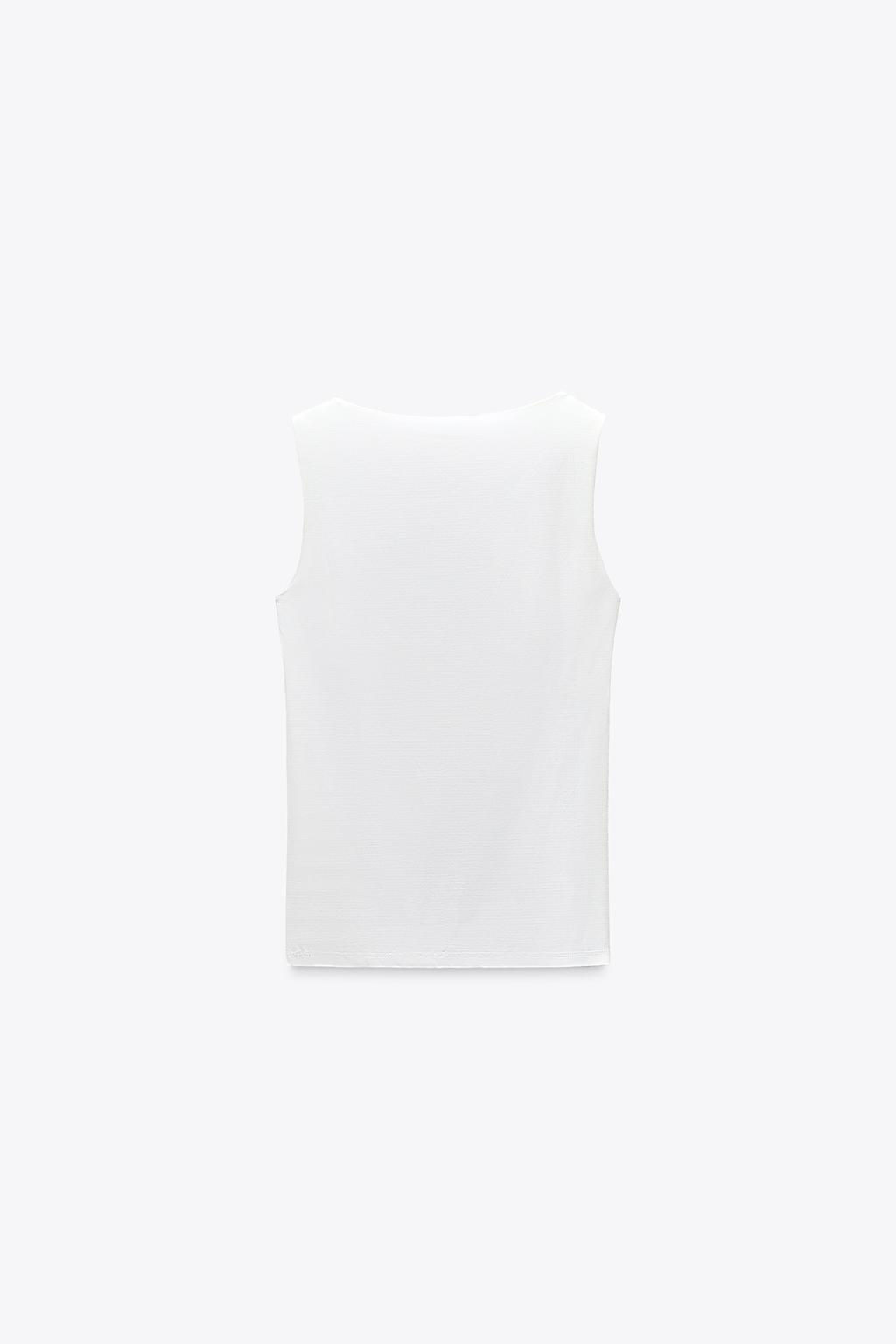 POLYAMIDE TOP WITH WIDE STRAPS - Zara фото 23