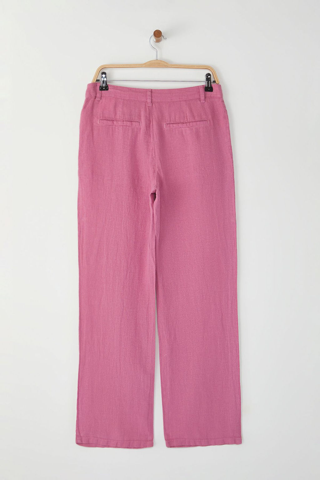 Gul Kurusu %100 Keten Pileli Yuksek Bel Wide Leg Pantolon TWOSS24JE00245 - Trendyolmilla фото 12