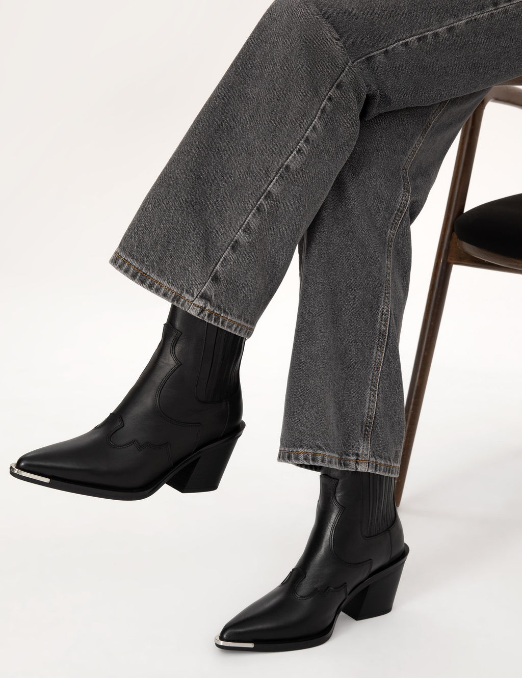 Siyah Topuklu Deri Bot - Pierre cardin фото 3