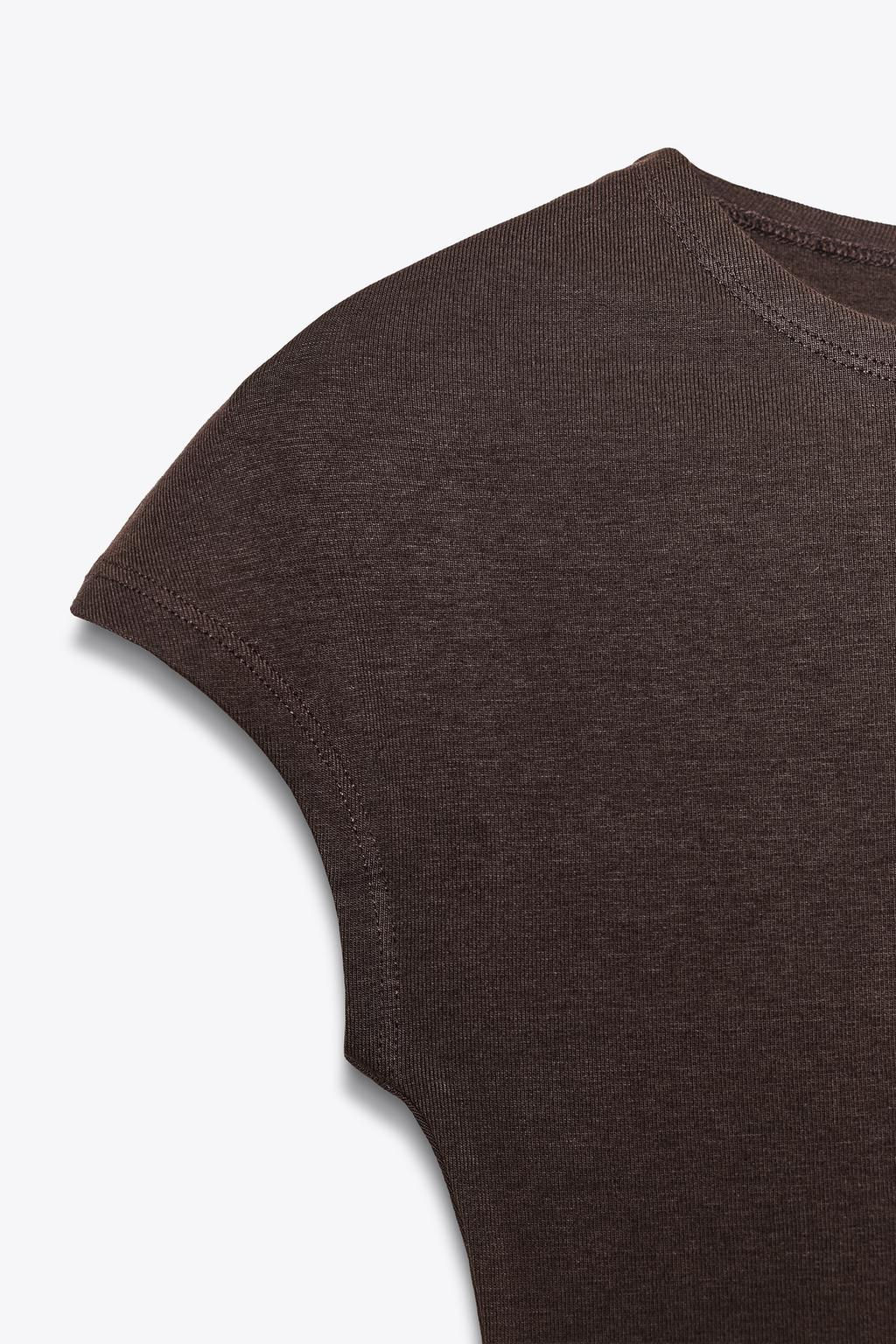 COTTON MODAL CROP T-SHIRT - Zara фото 6