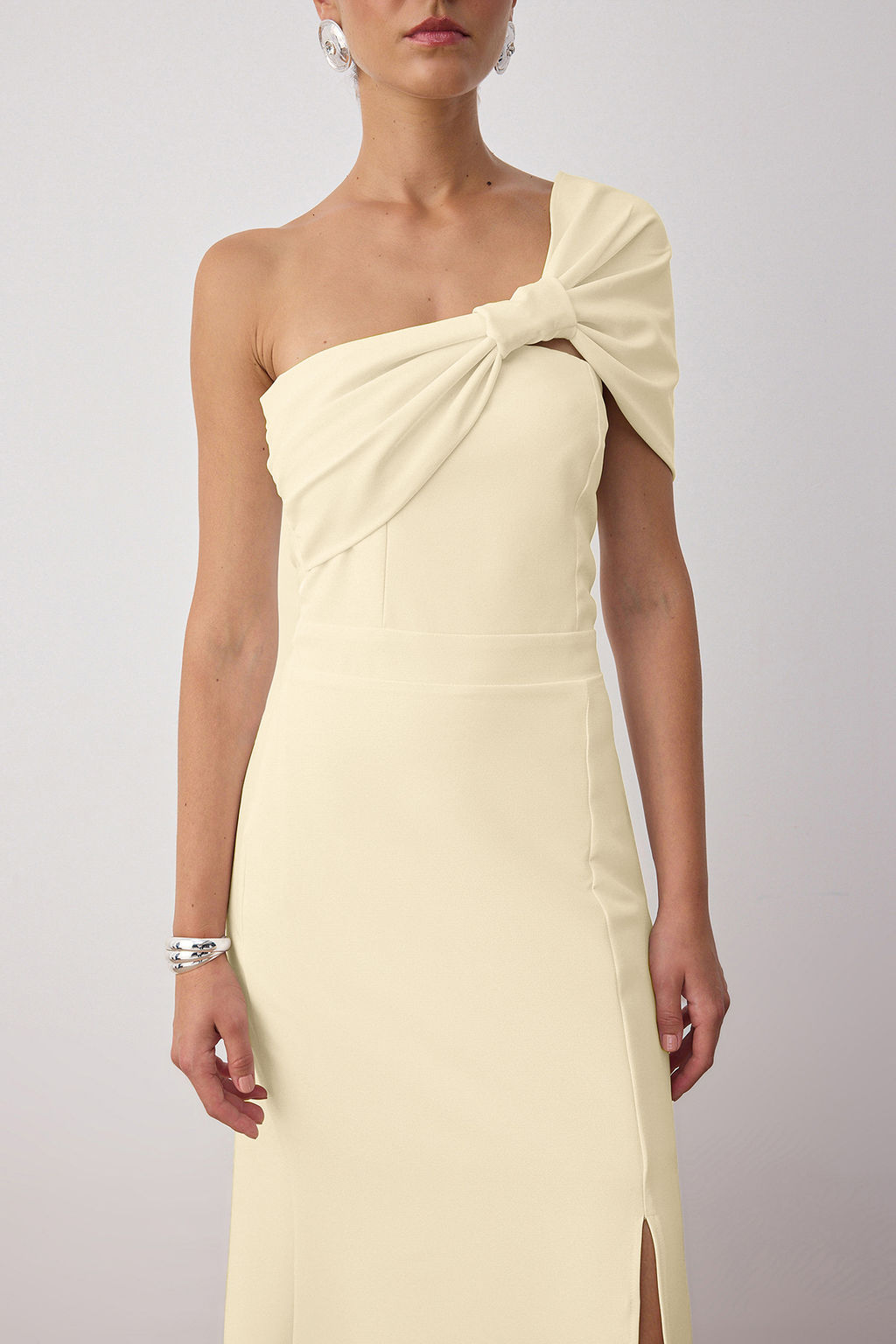 Sar? Vucuda Oturan Asimetrik Yaka Dokuma Maxi S?k Gece Abiye Mezuniyet Elbisesi TPRSS25AE00195 - Trendyolmilla фото 11