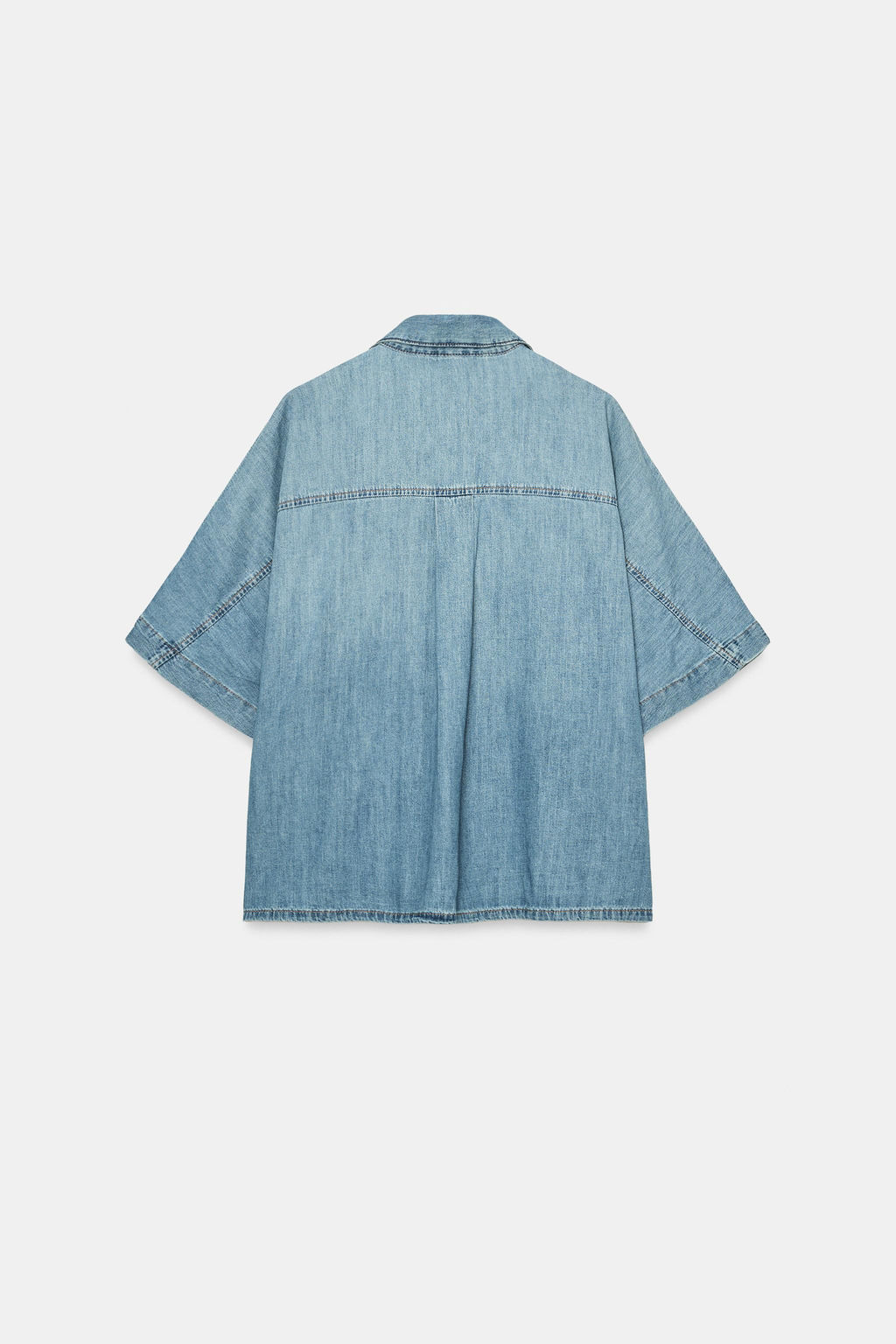 CAMISA DENIM TRF MANGA CORTA / Azul - Zara фото 6