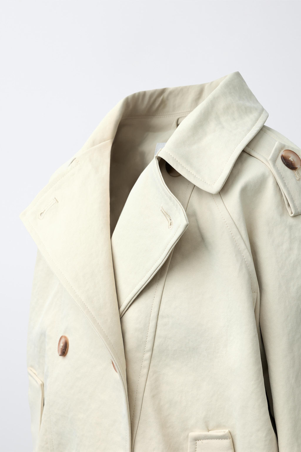 TRENCH CORTO BAJO GOMA / Crudo medio - Zara фото 7