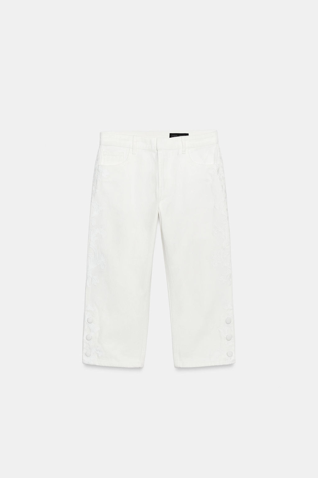 JEANS ZW COLLECTION CAPRI TIRO MEDIO BORDADOS / Crudo - Zara фото 8