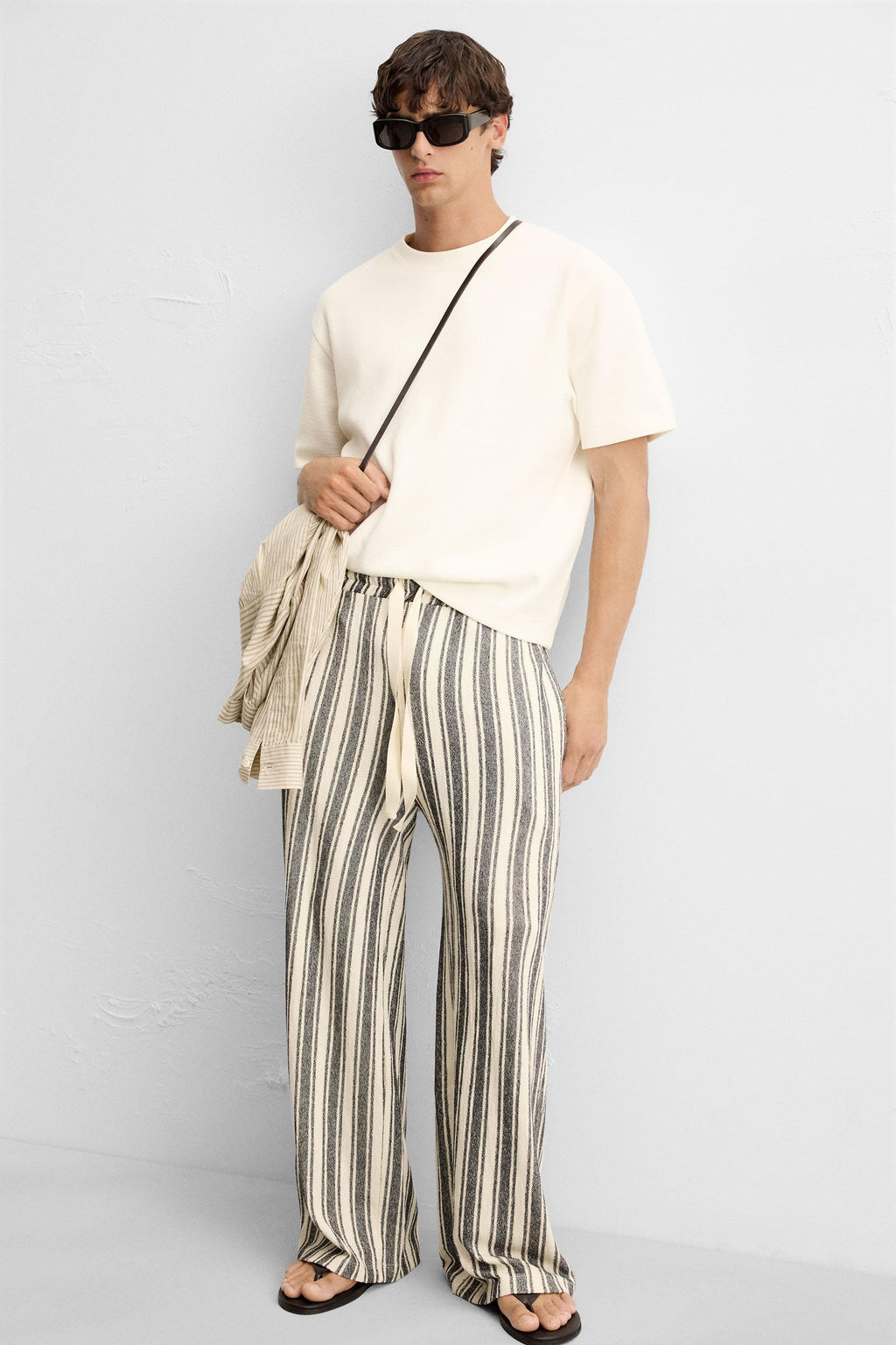 STRIPED JACQUARD TROUSERS - Zara фото 5