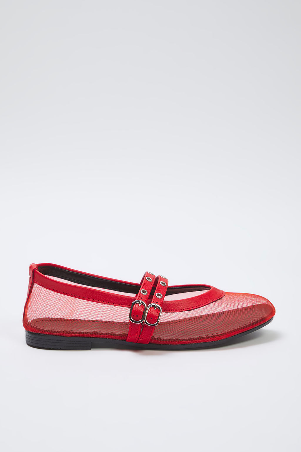 Trendyol Shoes Siyah File Detayl? Kusgozu Kemer Tokal? Mary Jane Kad?n Babet TAKSS25BE00046 - Trendyolmilla фото 6