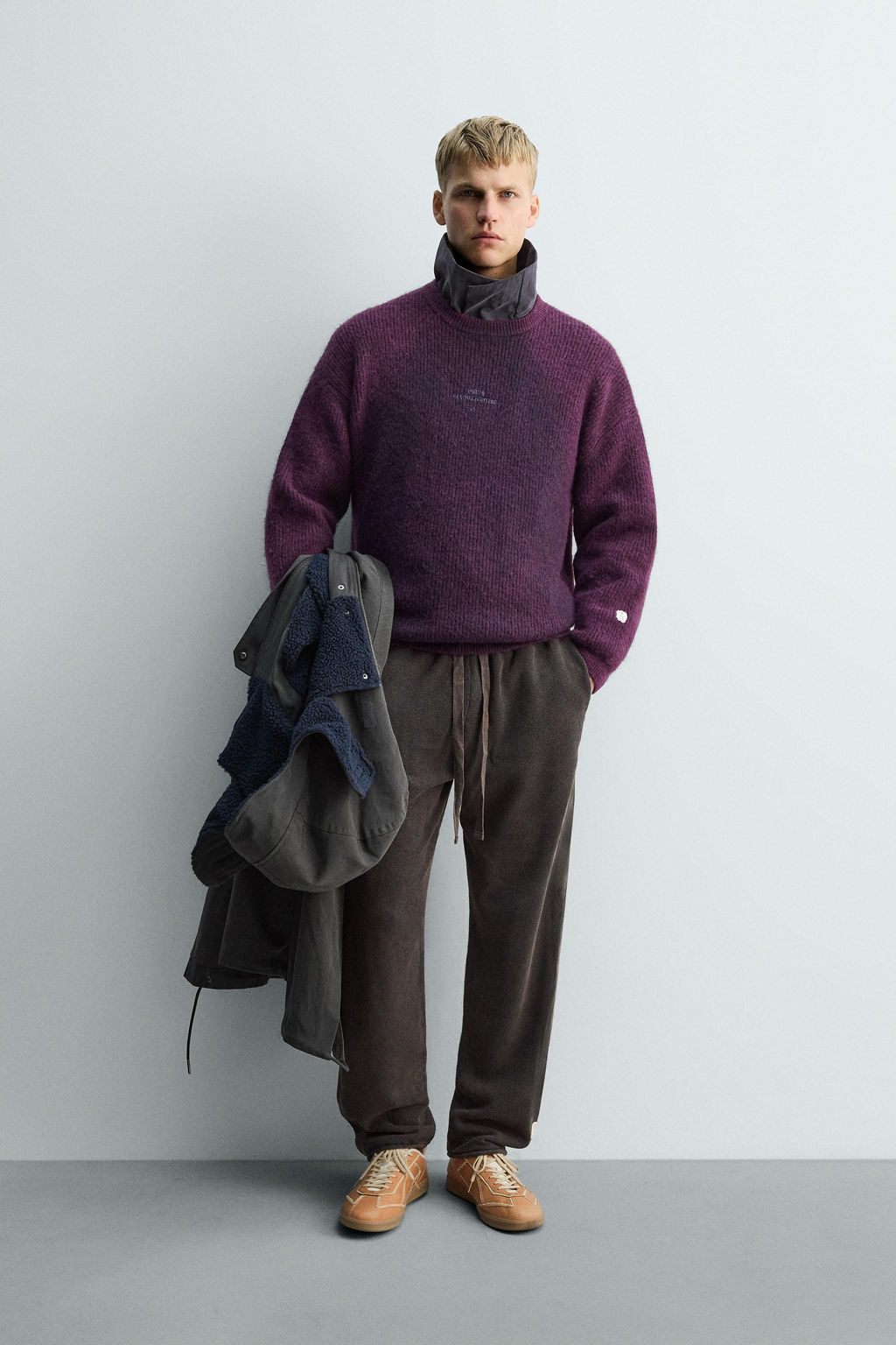 KNITTED JOGGERS WITH SIDE TAPING X SR_A