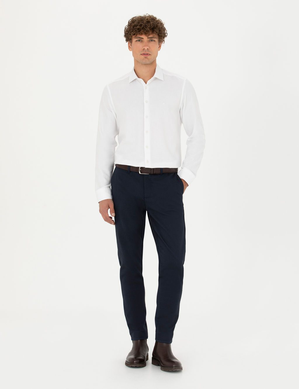 Beyaz Slim Fit Uzun Kollu G_mlek