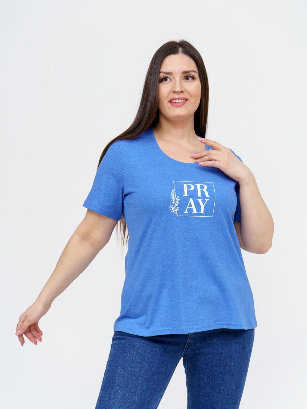 Футболка женская Ника индиго/меланж