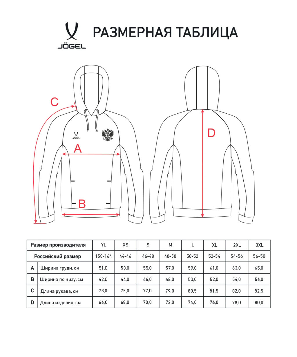 Худи Jogel NATIONAL Cotton Hoodie, красный фото 5
