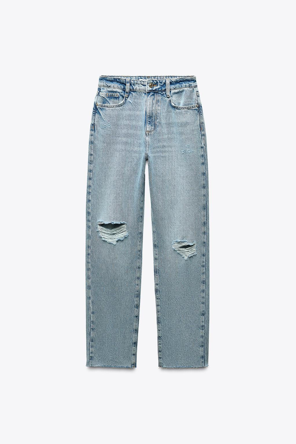 Z1975 STRAIGHT HIGH-WAIST RIPPED JEANS - Zara фото 6