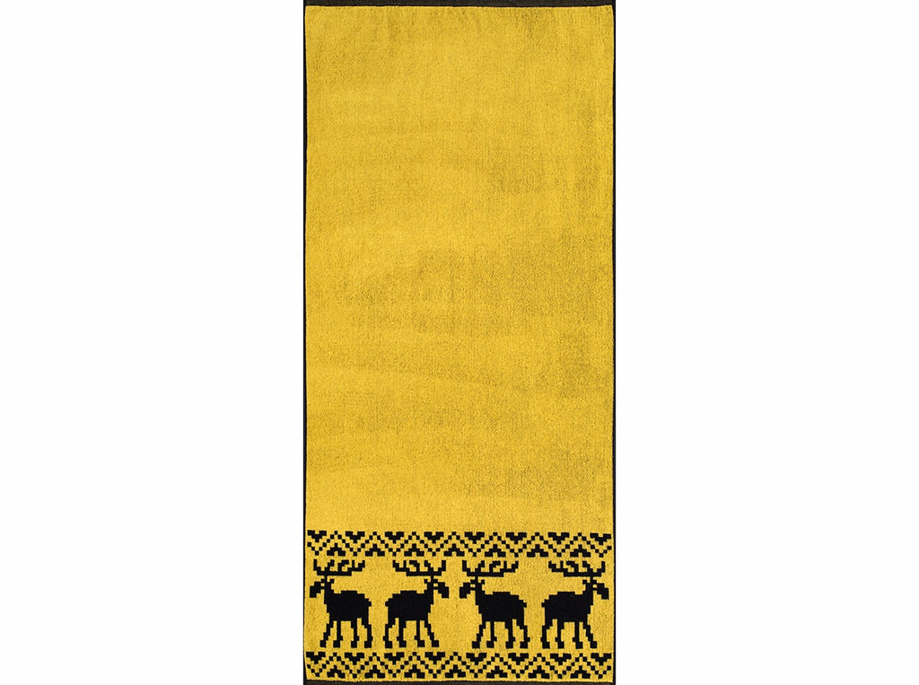 Полотенце махровое 6с102.411ж1 Оленики(т.желтый) 67х150см