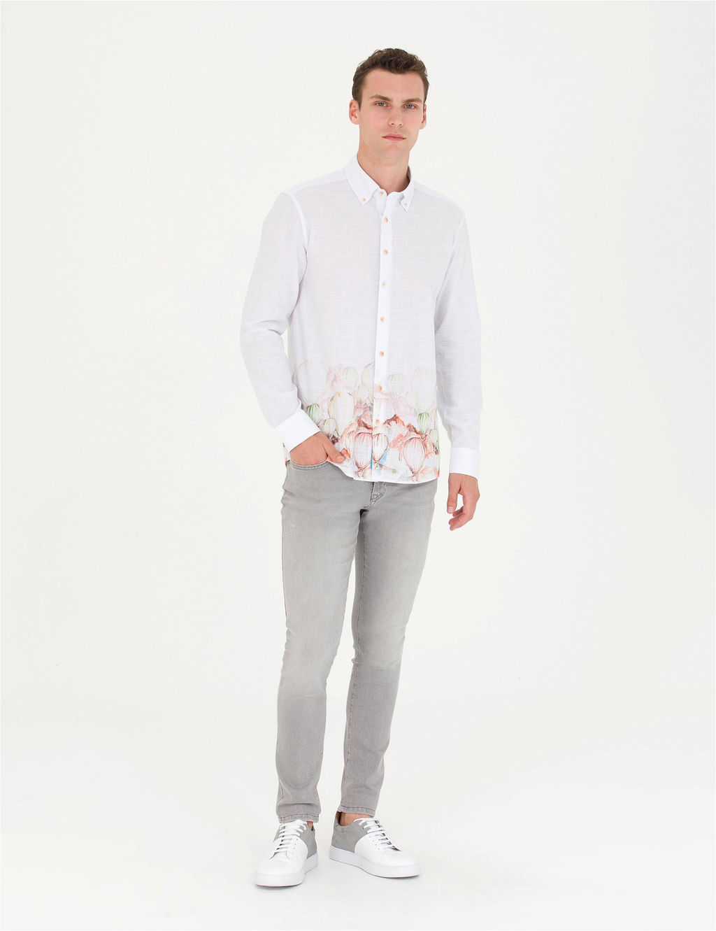 A__k Ye_il Regular Fit Uzun Kollu G_mlek - Pierre cardin фото 4