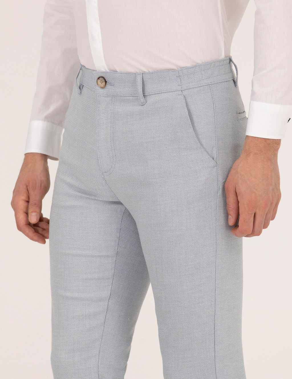 A__k Mavi Slim Fit Beli Lastikli Chino Pantolon - Pierre cardin фото 7