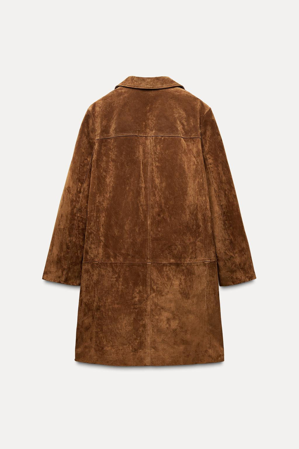100% SUEDE LEATHER COAT ZW COLLECTION LIMITED EDITION - Zara фото 3