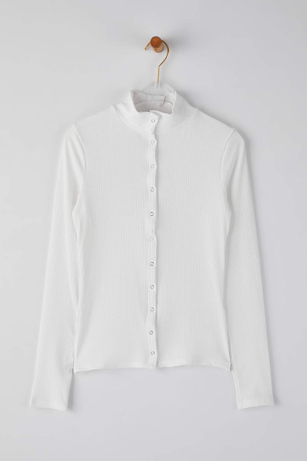 Ekru Onu Full C?tc?t Kapama Kaskorse Fitted/Vucuda Oturan Orme Bluz TWOAW26BZ00329 - Trendyolmilla фото 5