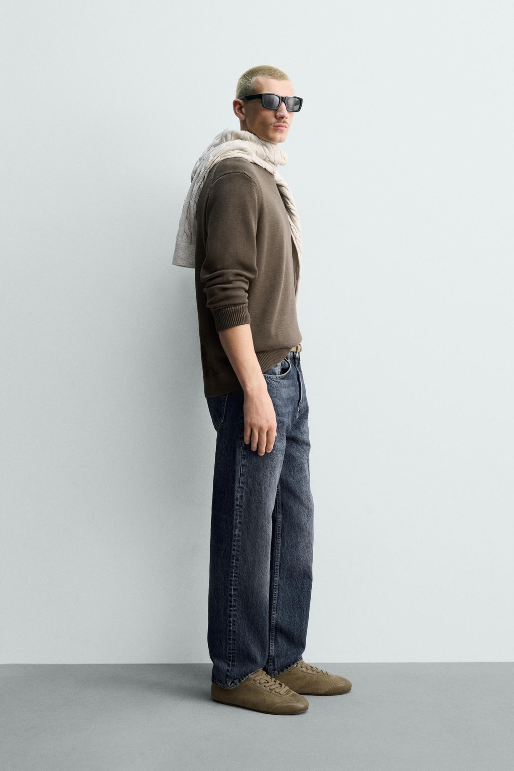JERSEY REGULAR FIT ALGOD?N / Marr?n - Zara фото 4