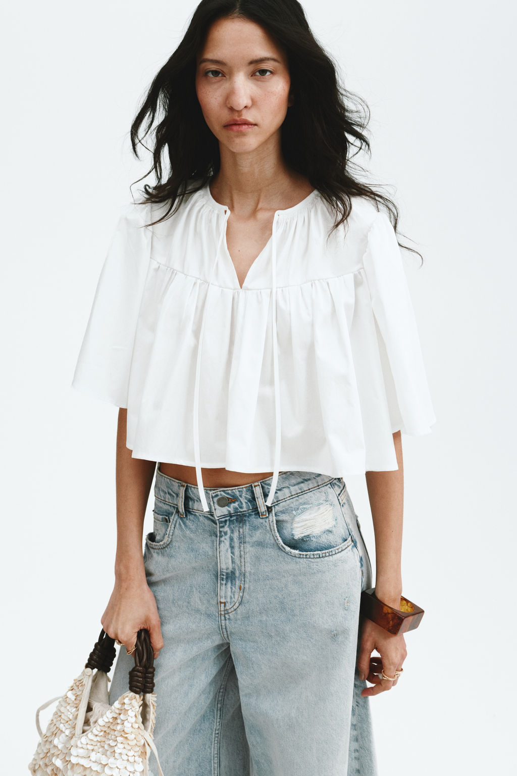 Blusa cropped de algod?n - H&m фото 4