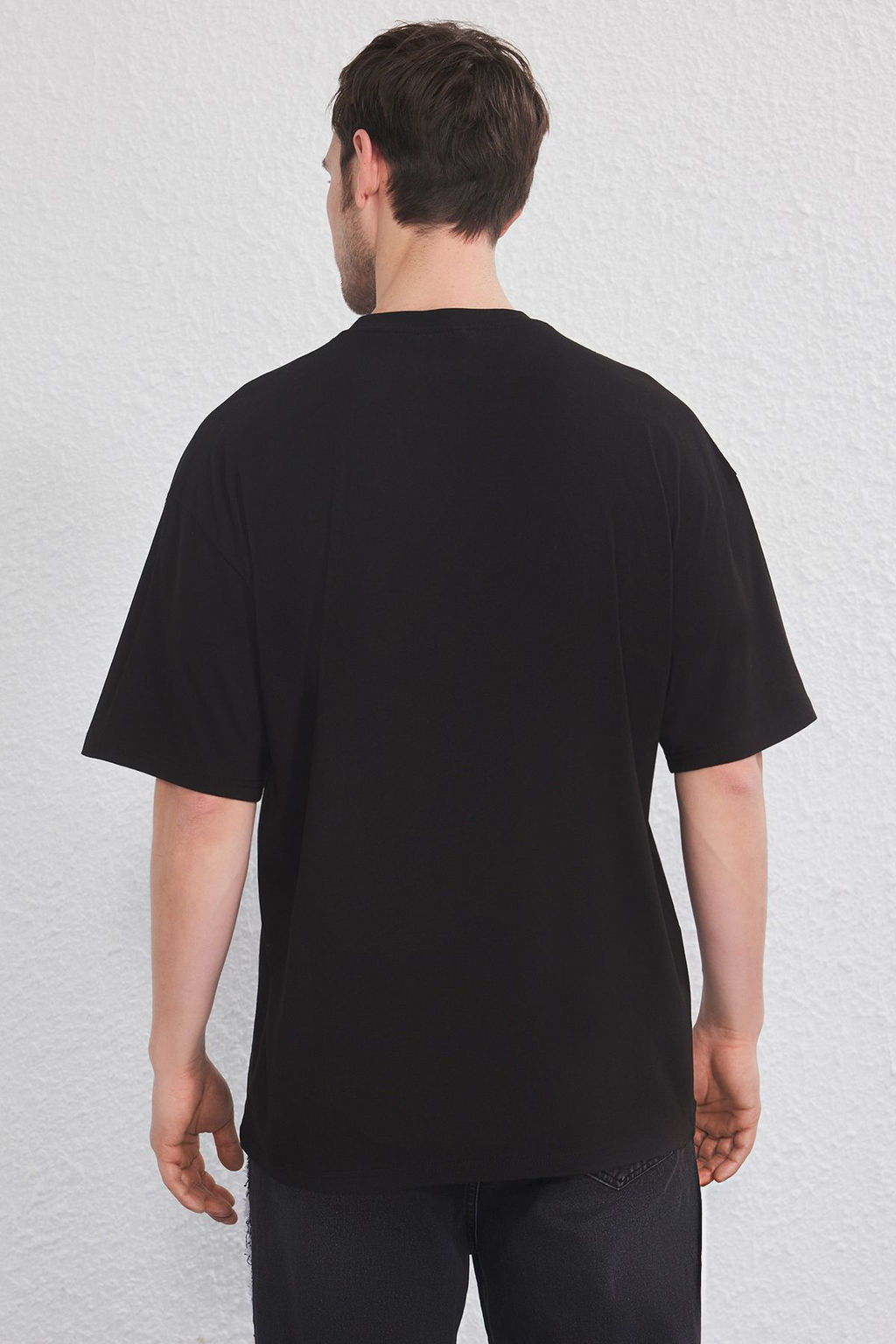 TRENDYOL MAN Ekru-Siyah Oversize/Genis Kesim 2li Paket Cizgi Bask?l? %100 Pamuk T-Shirt TMNSS25TS00210 - Trendyolmilla фото 6