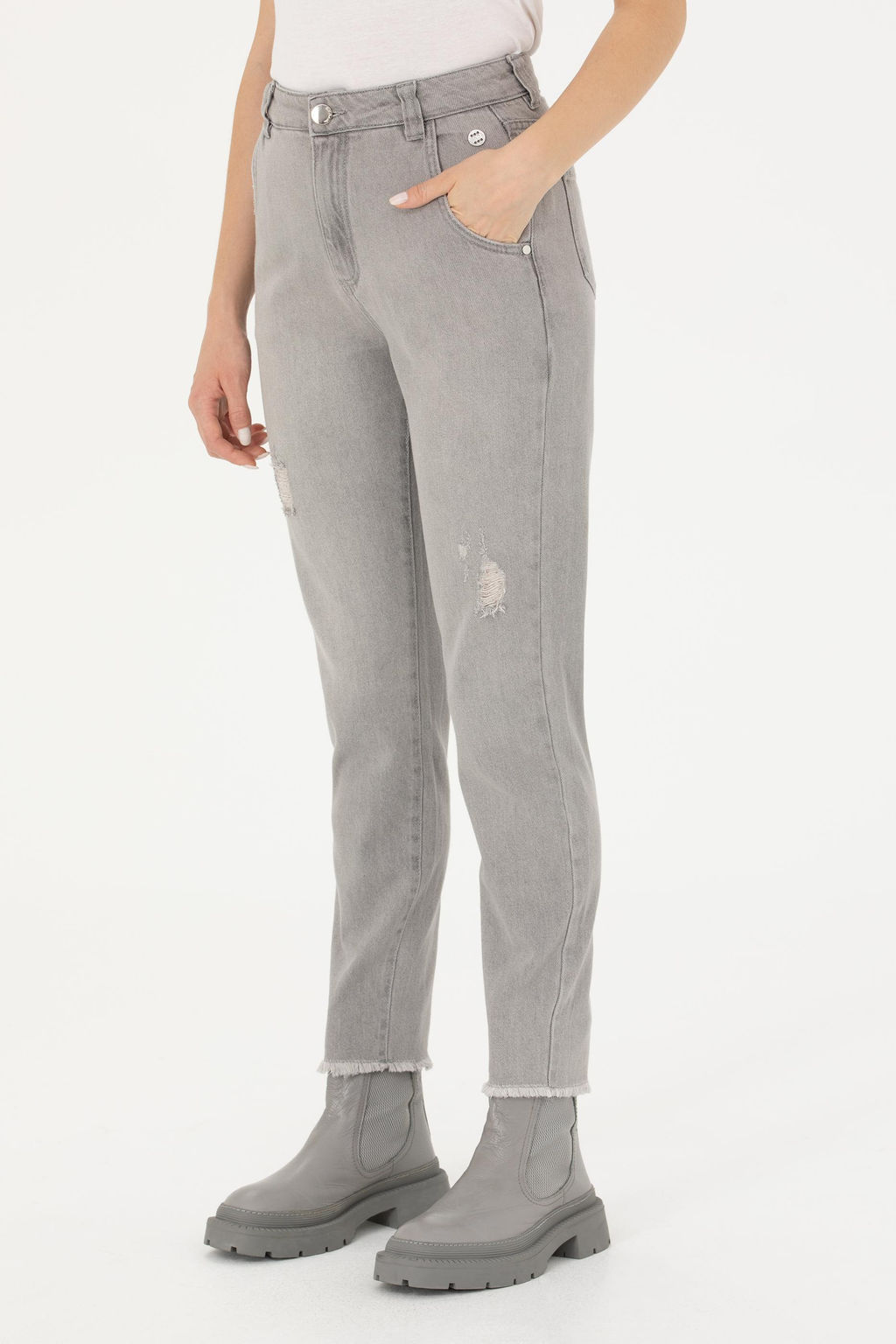 Женские серые джинсовые брюки - U.s. polo assn фото 16