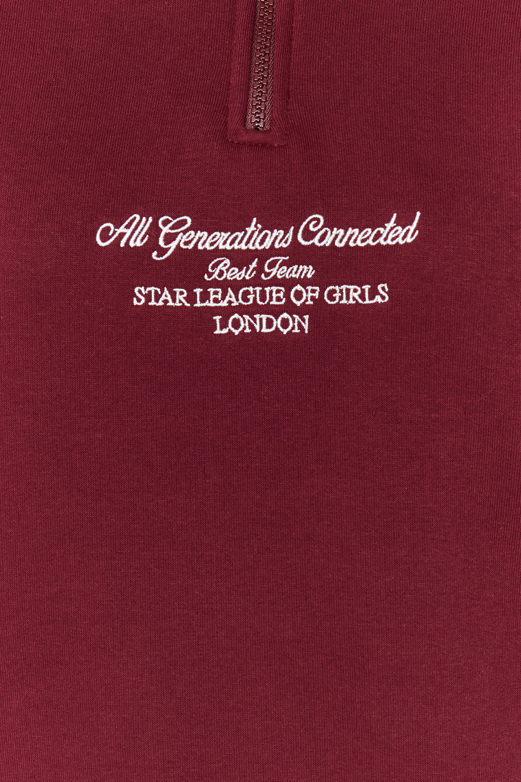 TRENDYOLMILLA Bordo Kal?n Ici Polarl? Fermuarl? Dik Yaka Oversize/Genis Kal?p Orme Sweatshirt TWOAW24SW00127  фото 3