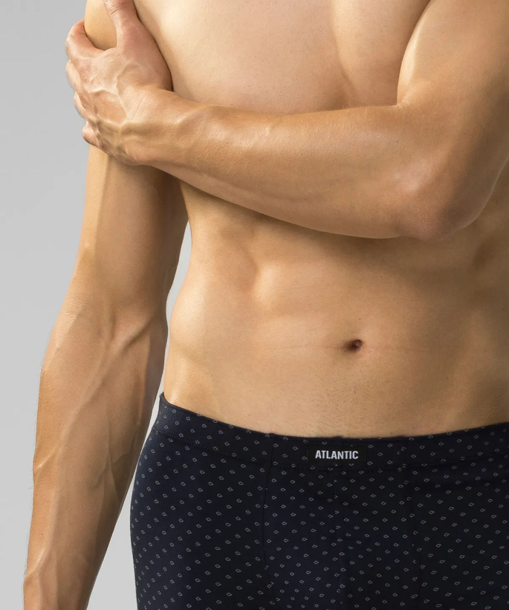 ATLANTIC 3MH-197 Трусы шорты Three Prints - набор 3 шт. голубой + темно-синий + каберне  фото 4