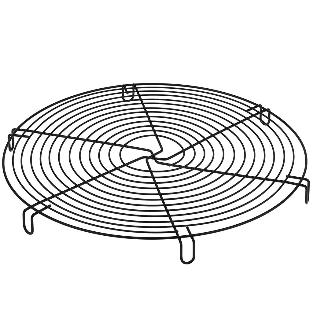 Решетка для глазирования и охлаждения кондитерских изделий, д30см h2,7см, (31,8х30х2,7см), металл, окрашенный, цвет - черный (Китай)