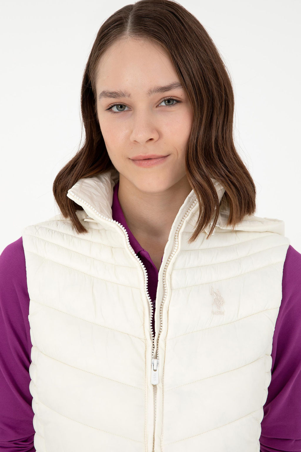 Женский кремовый жилет Неожиданная скидка в корзине - U.s. polo assn фото 2