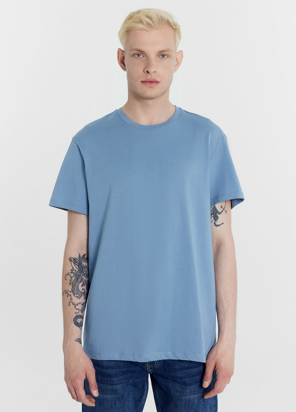 Футболка мужская в голубом оттенке туманный голубой 111773 - Mark formelle фото 3