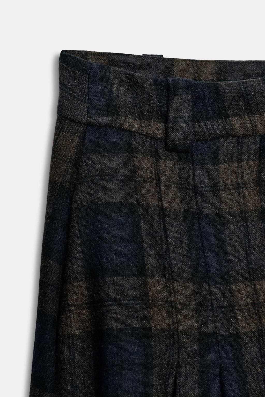 ZW COLLECTION CHECKED WOOL BLEND TROUSERS - Zara фото 8