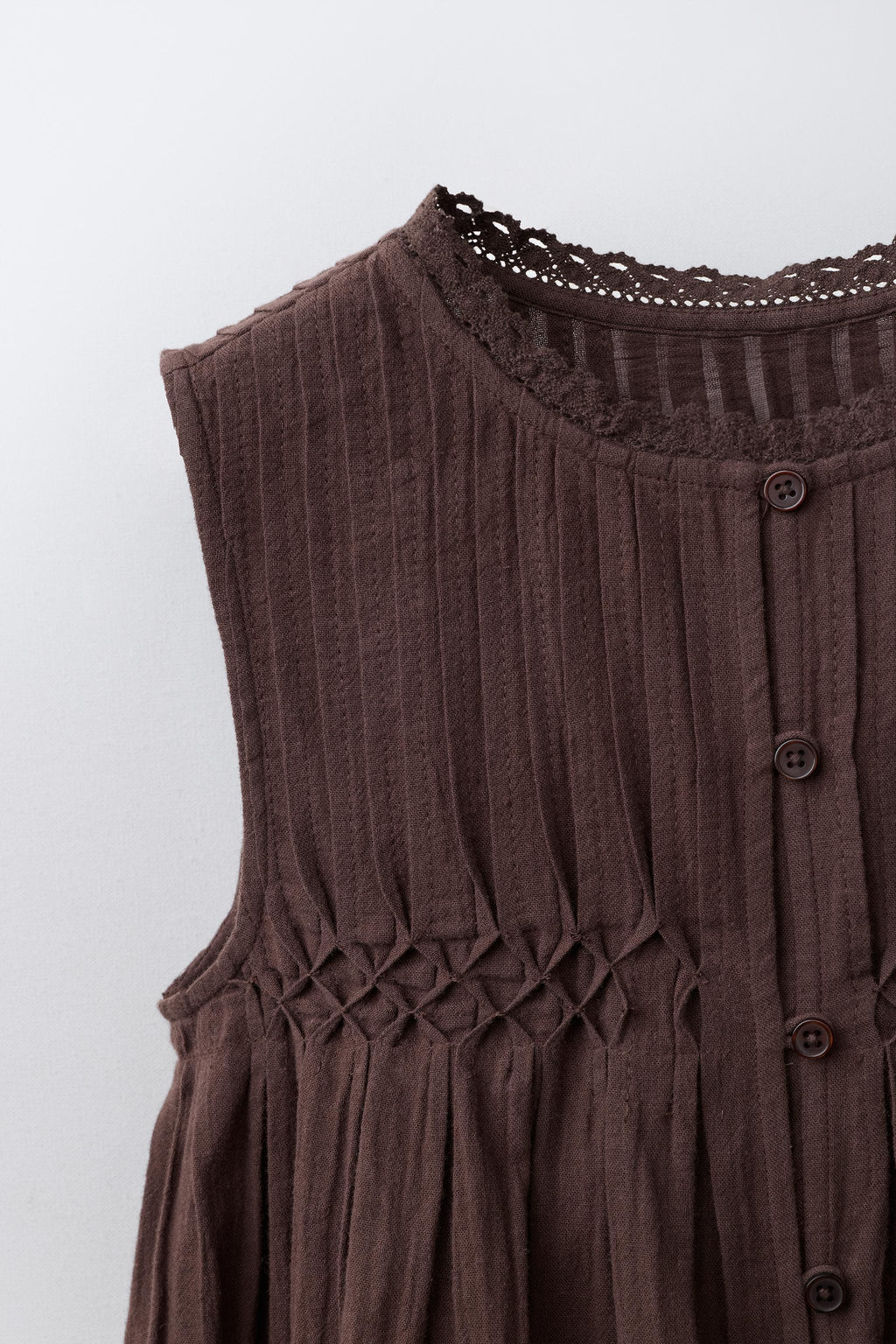 BLUSA PUNTILLA JARETAS / Marr?n oscuro - Zara фото 4