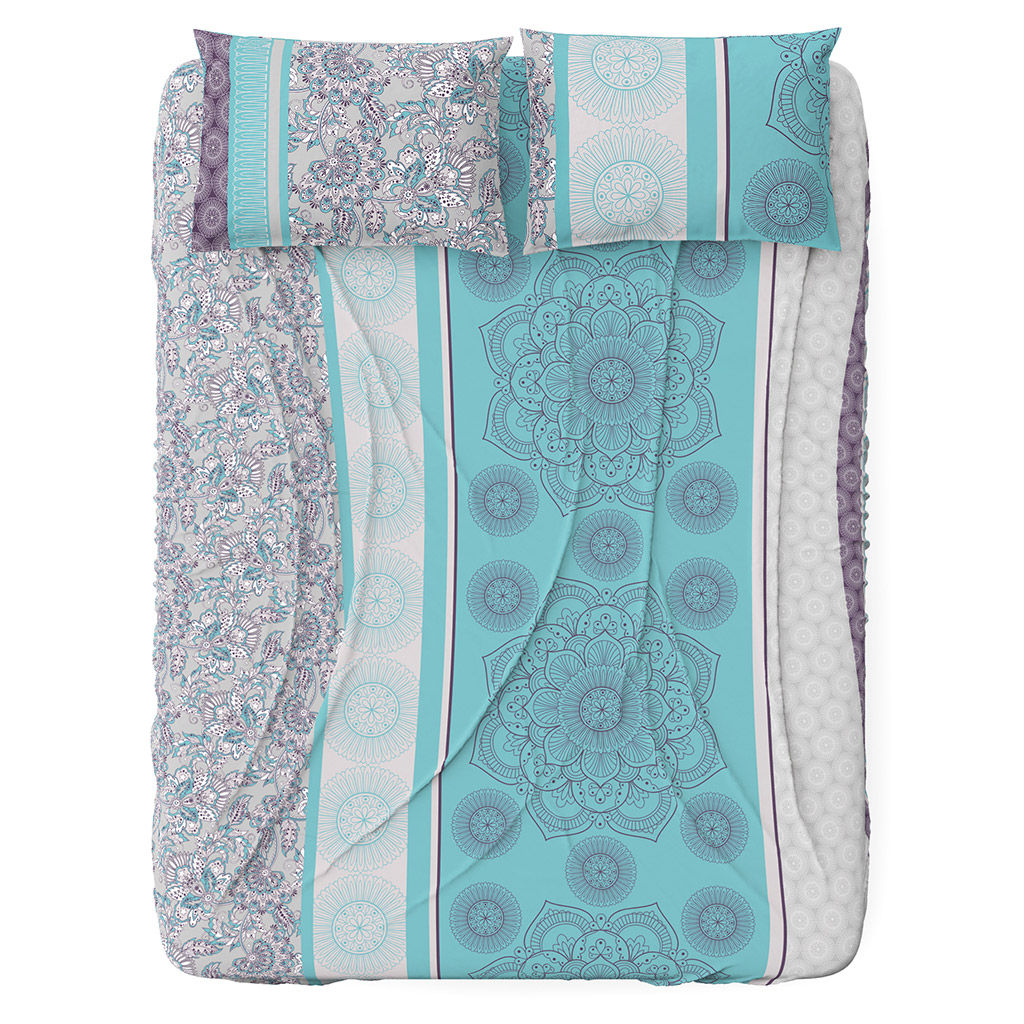 Простыня 2-х спальная на резинке "Нарния" 140х200см, свесы 27см, поплин "Комфорт" 115г/м2, хлопок 100%, упаковка "классическая" ПВХ 28х41см, "Домашняя мода" (Россия)