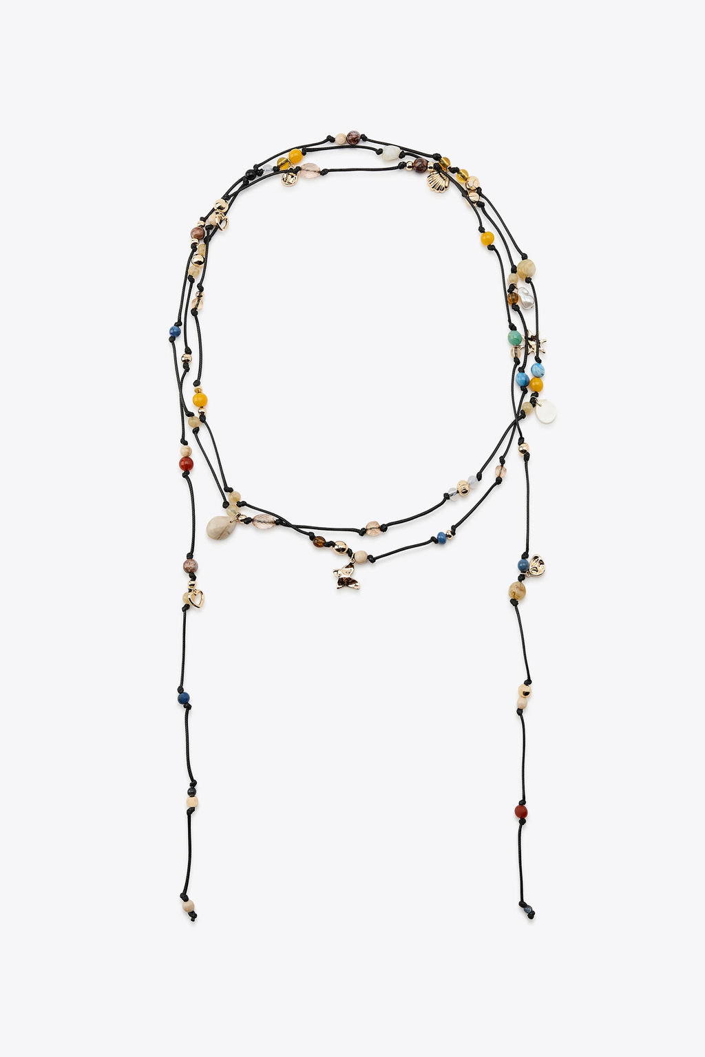 MULTI-WAY BEADED CHARM CORD NECKLACE - Zara фото 2