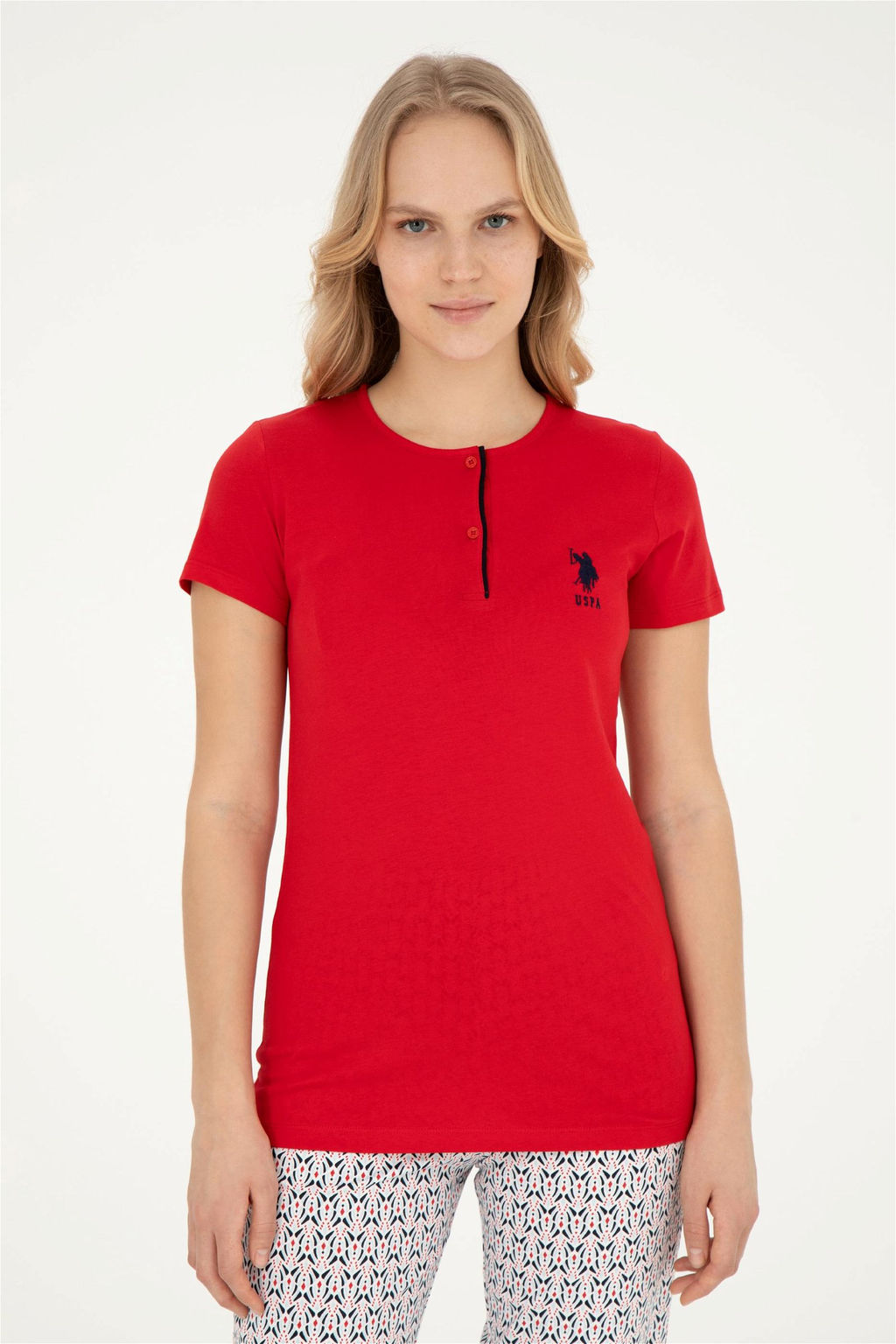 Женский красный пижамный комплект Неожиданная скидка в корзине - U.s. polo assn фото 3