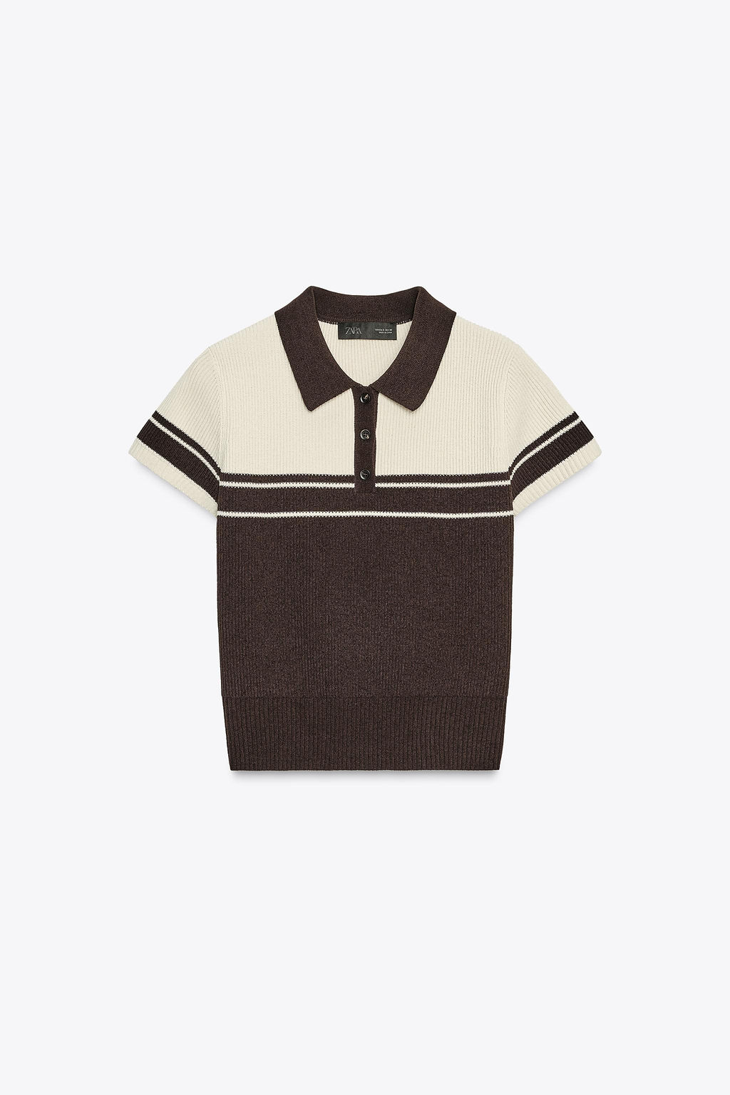 RIB KNIT POLO TOP - Zara фото 6