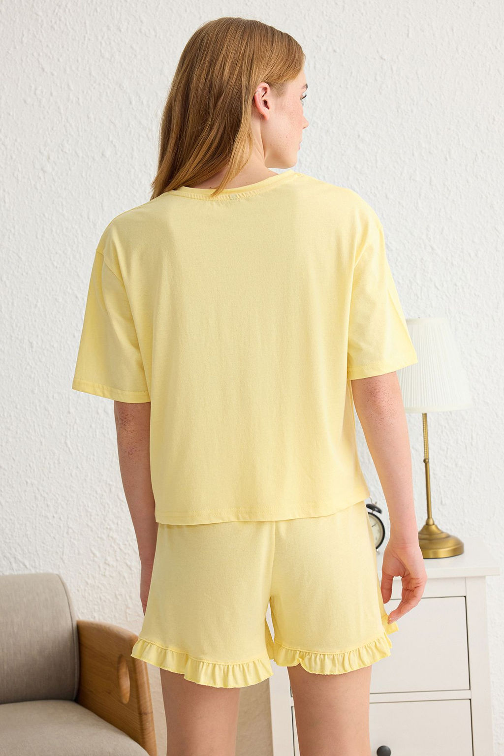 Trendyolmilla Pembe F?rf?rl? Bask?l? Sortlu Orme Pijama Tak?m? THMSS22PT0422  фото 43