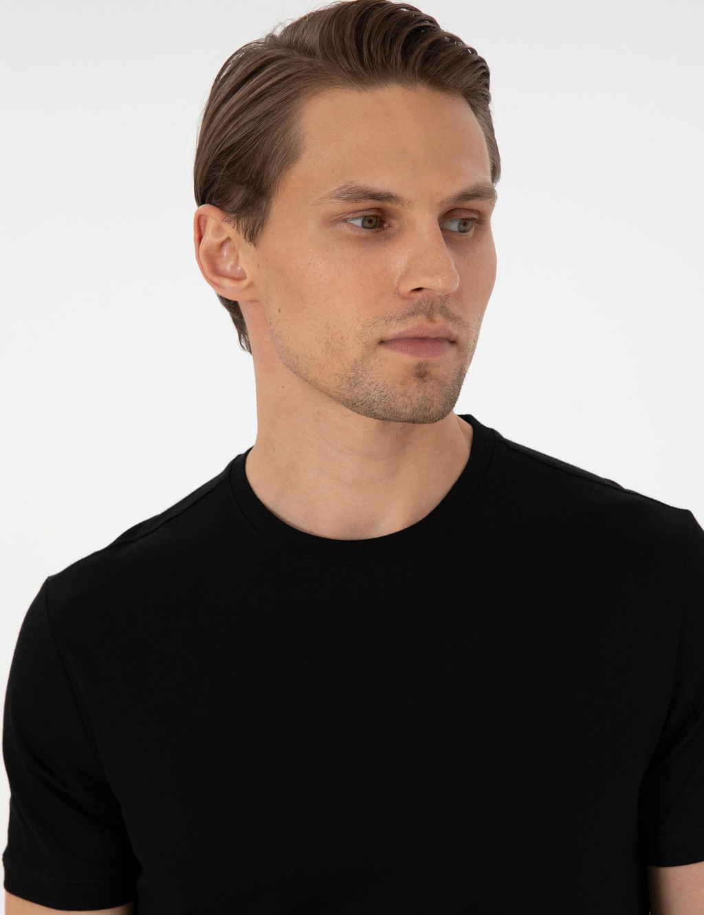 Siyah Slim Fit Ti__rt