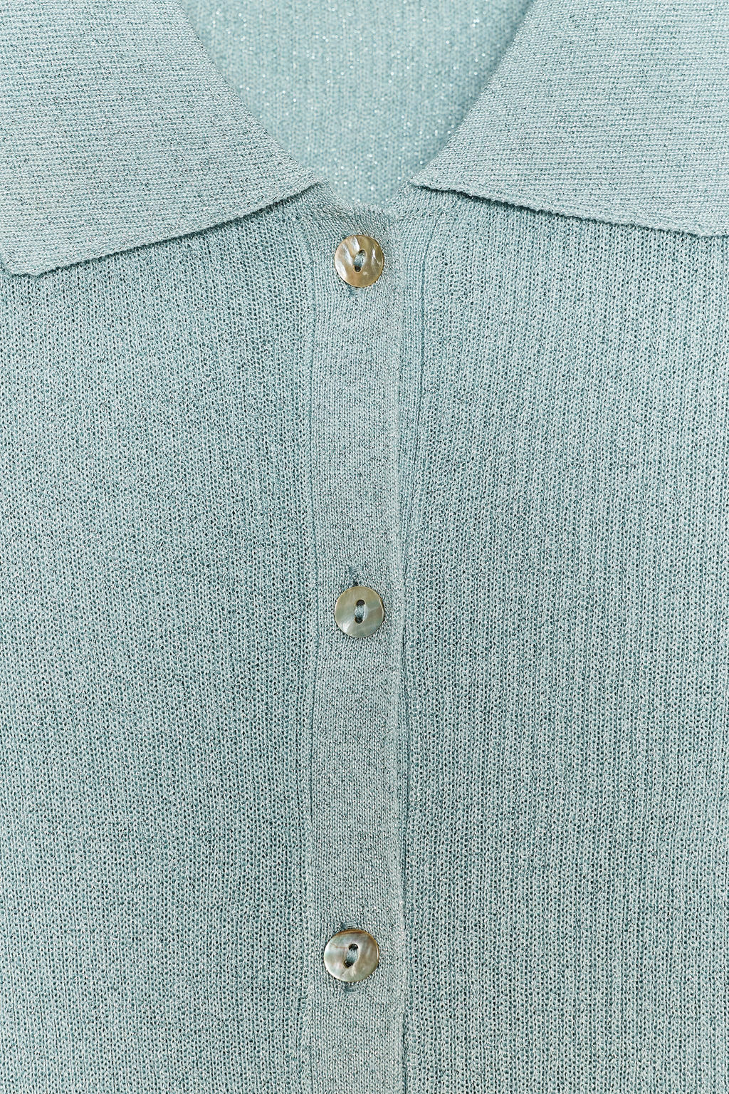 METALLIC THREAD KNIT POLO TOP - Zara фото 9