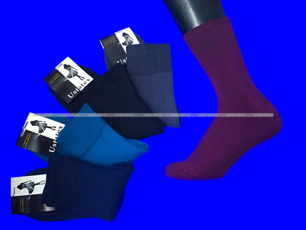 Цена за 5 пар. 5 ПАР - ЮстаТекс носки женские внутри махра хлопок арт. 2с3