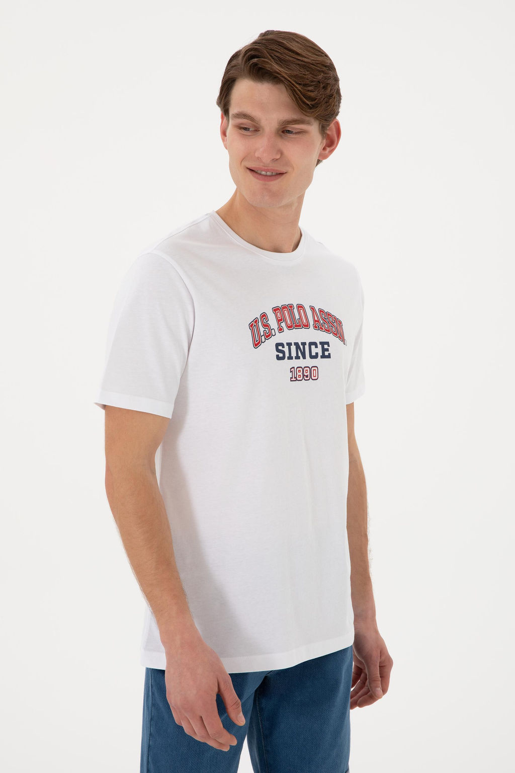 Erkek Regular Fit Bisiklet Yaka Beyaz Ti__rt Sepette S_rpriz _ndirim - U.s. polo assn фото 3