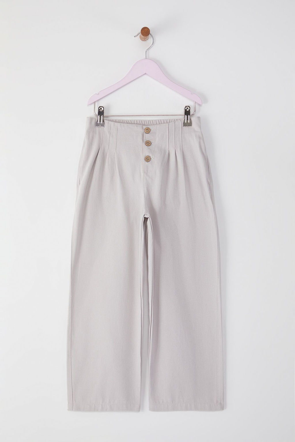 Ac?k Mavi K?z Cocuk %100 Pamuk Basic Wide Leg Orme Pantolon TKDSS25PL00003 - Trendyolmilla фото 4